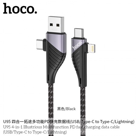 U95 4-in-1 Illustrious Multifunction PD Fast Charging Data Cable(USB/Type-C to Type- C/Lightning) U95 4-in-1 Illustrious Multifunction PD Fast Charging Data Cable(USB/Type-C to Type- C/Lightning)